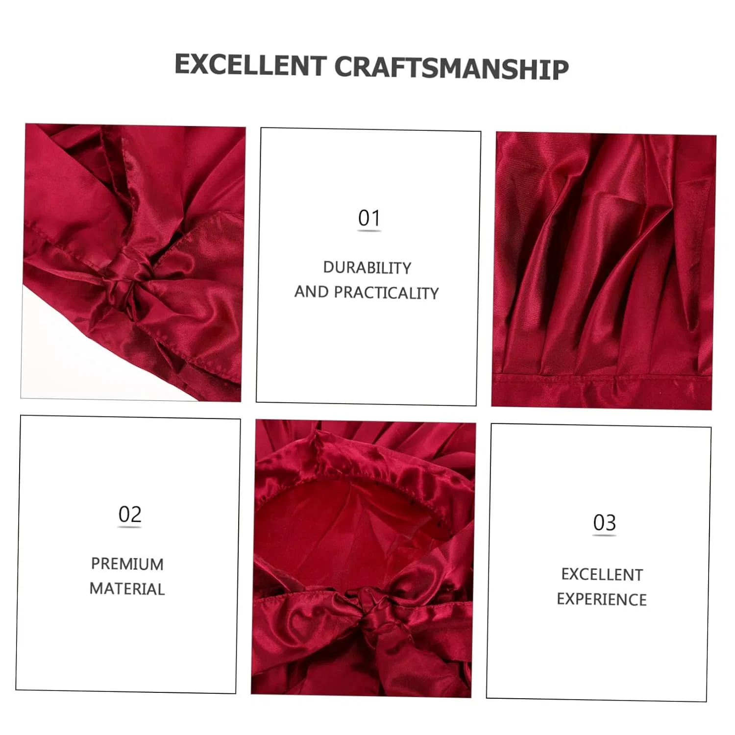 Шапочка для душа Satin Sleep Cap VICASKY, Wine Red — фото 4