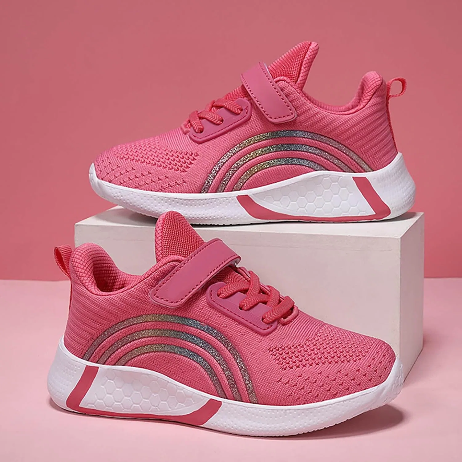 Детские кроссовки для девочек с дышащей сеткой, Watermelon Red — фото 4
