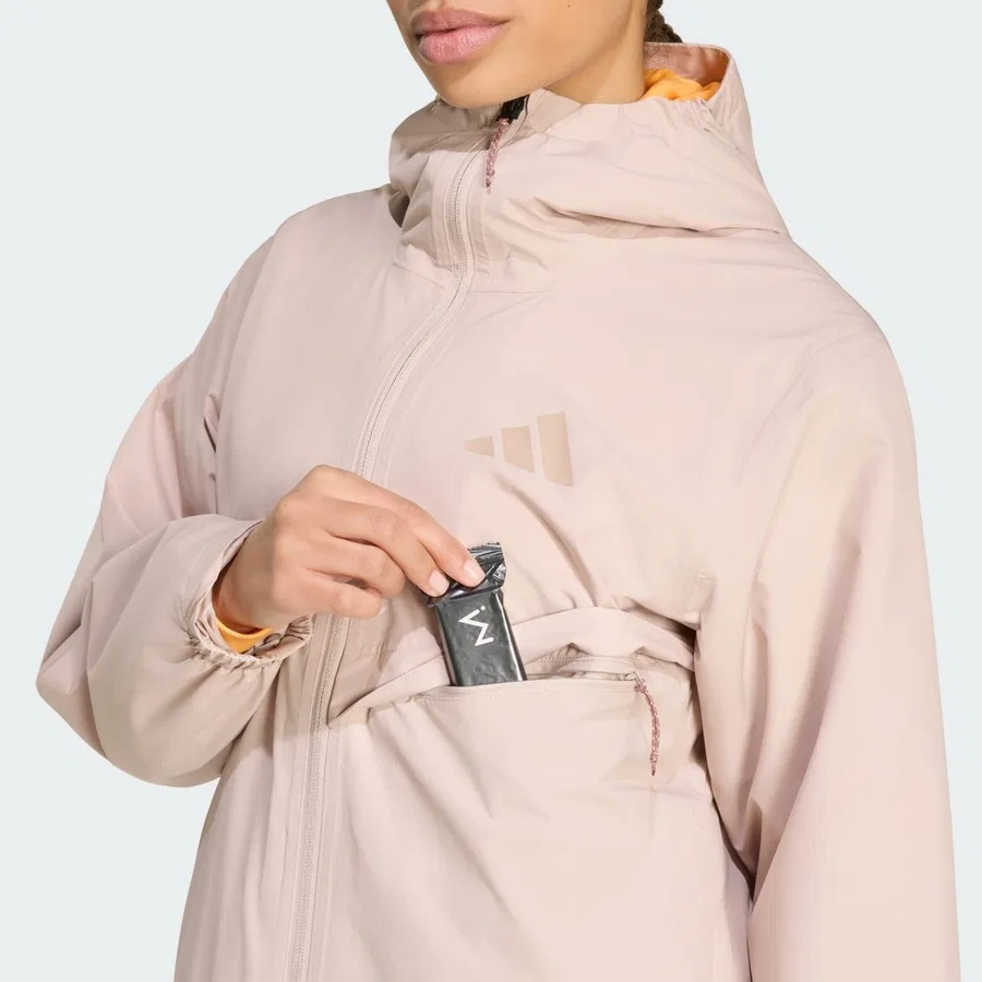 Женский дождевик с капюшоном Terrex Multi 2 Layer Climaproof adidas, Бежевый — фото 4