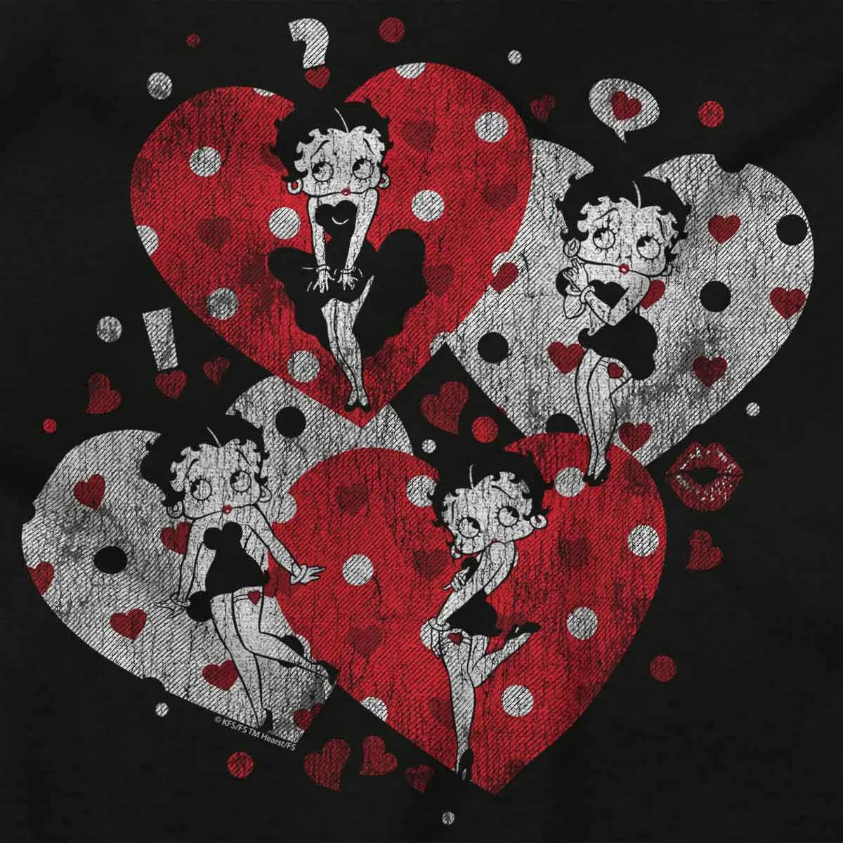 Детское боди для девочек с принтом Love Hearts And Kisses Brisco Brands, Black — фото 2