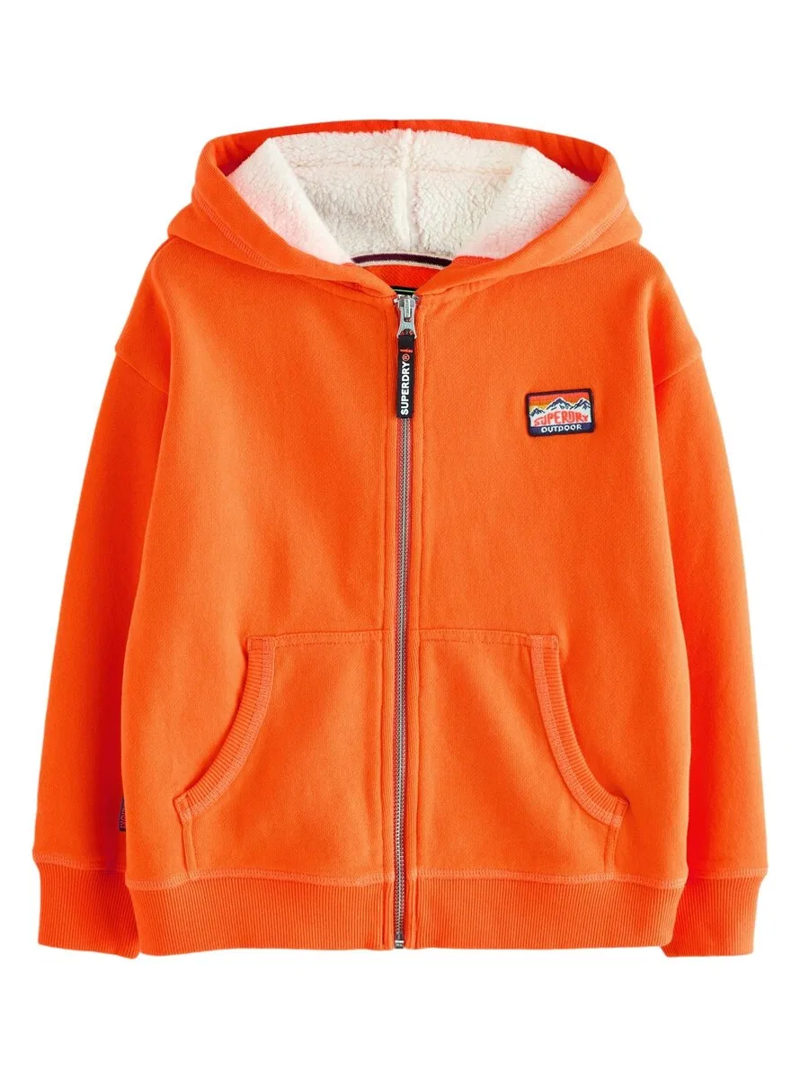 Худи на молнии Superdry & Co темно-оранжевого цвета