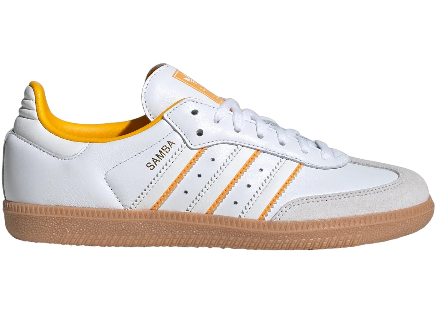 Детские кроссовки для мальчиков и девочек с замшевыми вставками Adidas Samba OG, Cloud White Crystal White Crew Yellow