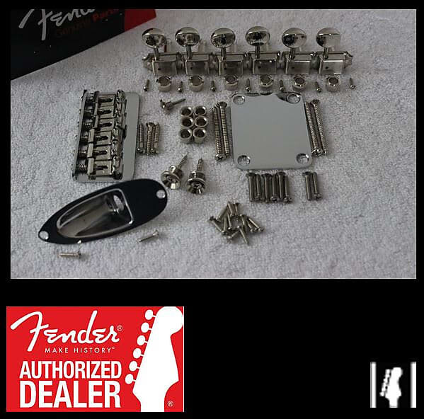 

Новый набор Fender Hardtail Chrome Stratocaster с тюнерами - Strat 006-0068-000 006-0068-000 Standard Stratocaster 6-Saddle Hardtail Bridge Assembly