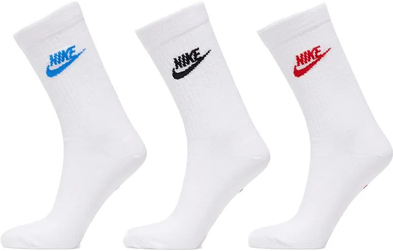 Мужские носки с принтом Nike, 3 пары, белые