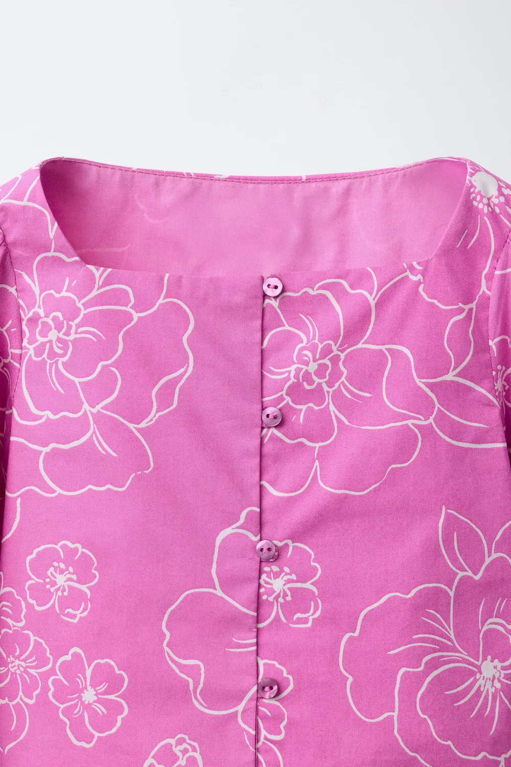 Корсетная рубашка с вышитым цветочным узором ZARA, Pink/White — фото 3