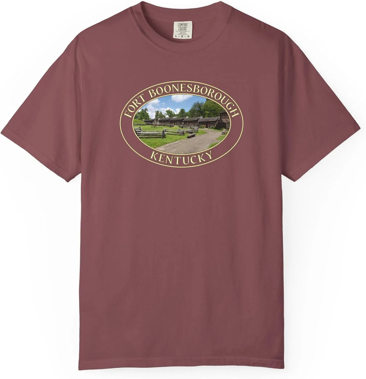 Футболка с принтом Fort Boonesborough Comfort Colors, Brick