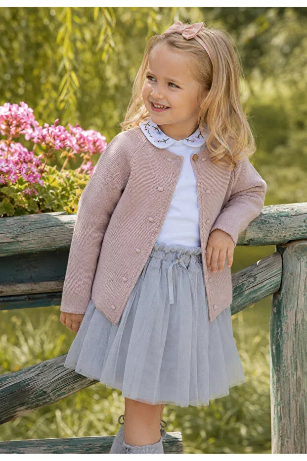 Детский кардиган для девочек органический кнопочный L L Louiou Baby Gifts, Rose Pink — фото 3