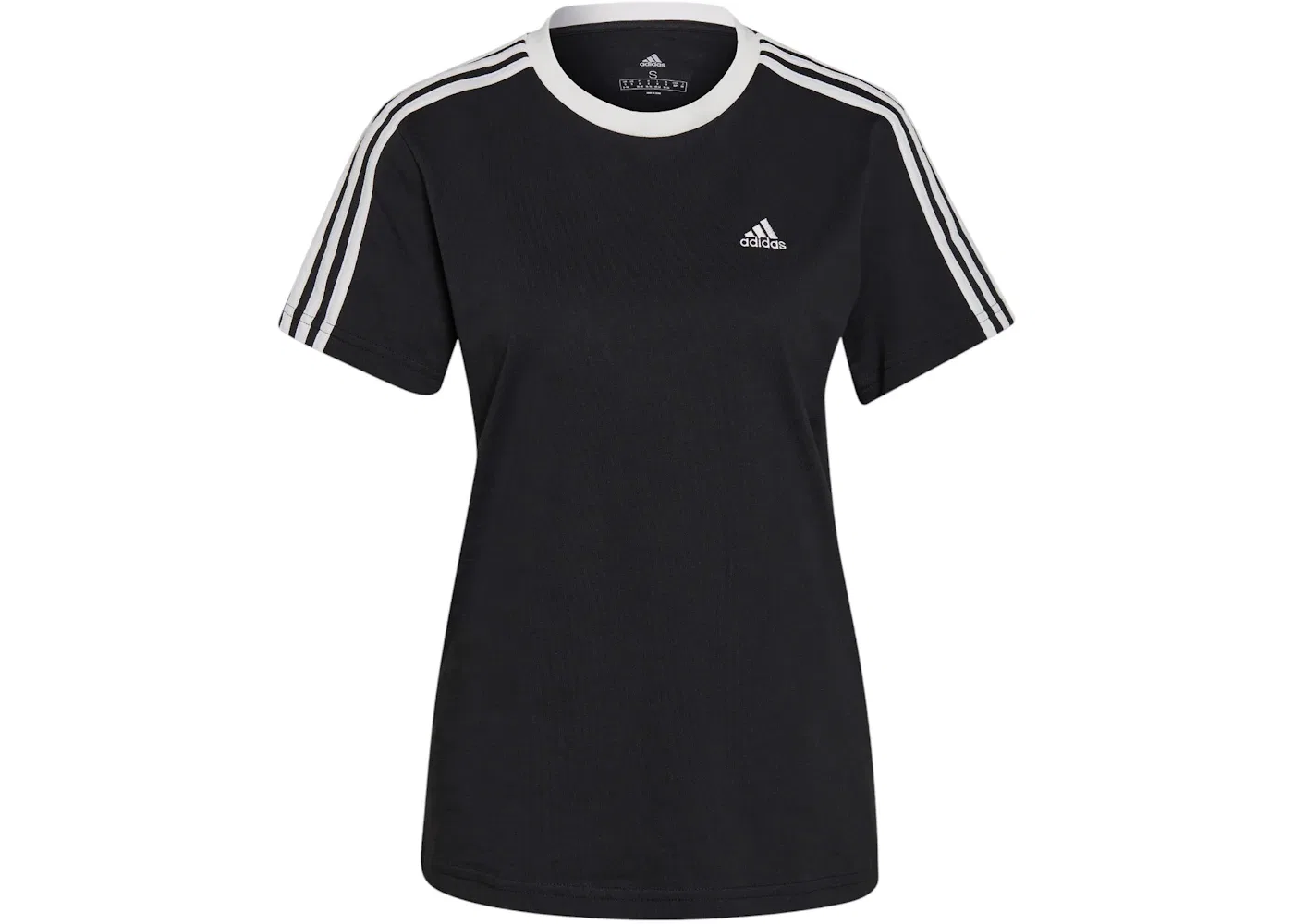 Женская футболка с длинным рукавом Adidas Essentials 3-Stripes T-Shirt, Black/White