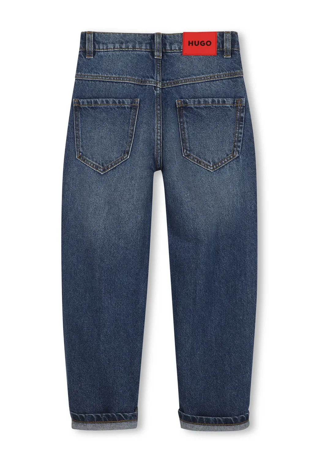 Джинсы Pantalon из денима для детей и подростков - прямые джинсы Hugo Kids, Double Stone + Brush — фото 2