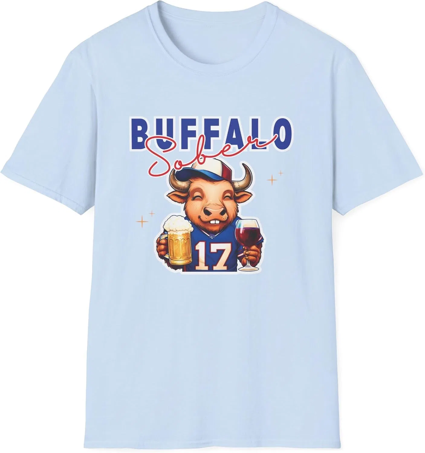 Мужская футболка с принтом Buffalo Sober Tee, светло-синий