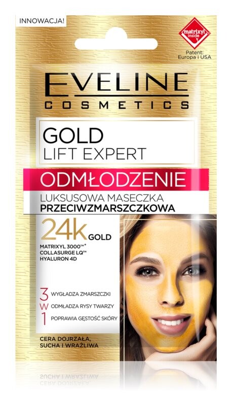 

Омолаживающая маска 3 в 1 Eveline Cosmetics Gold Lift Expert
