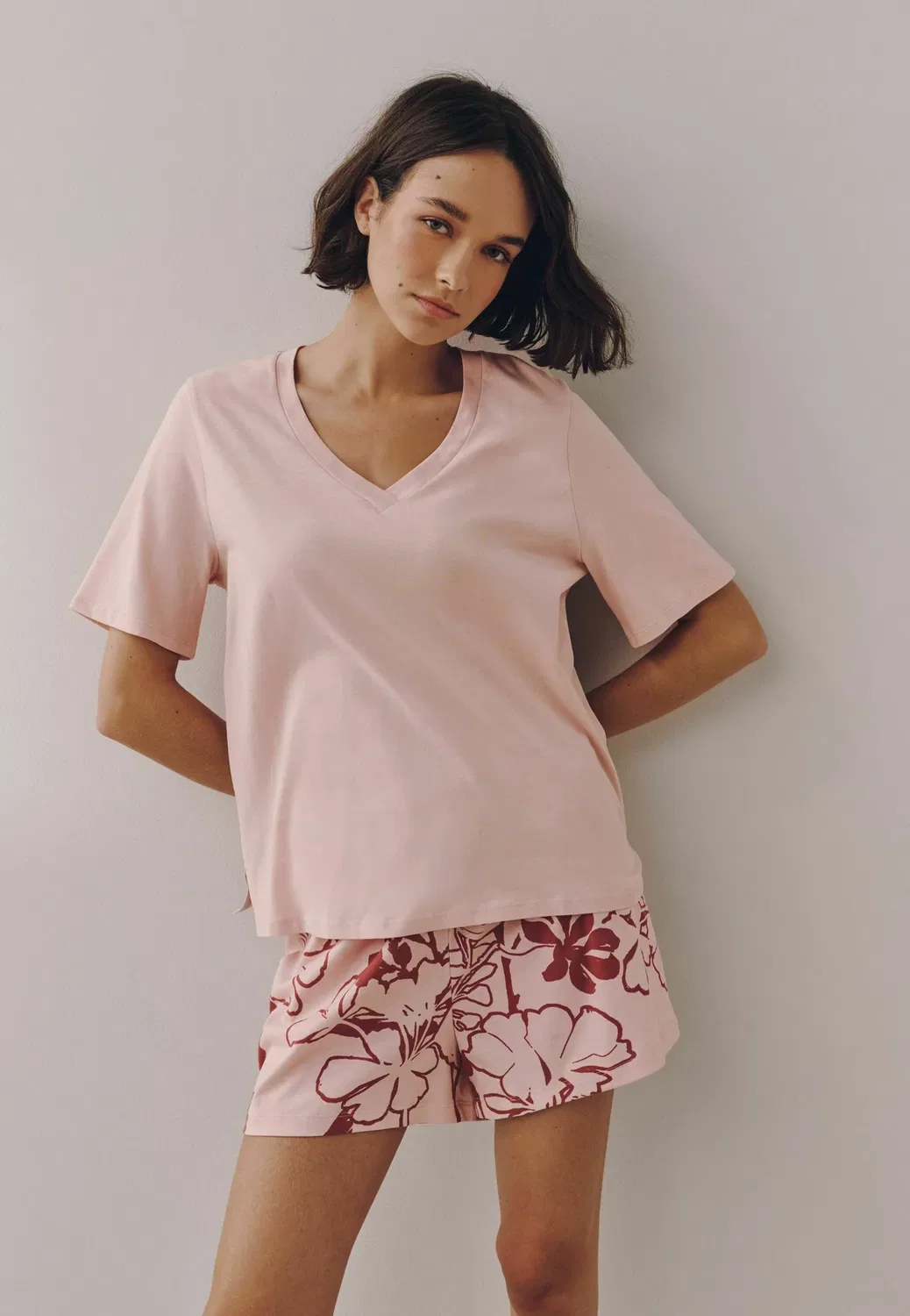 Пижамный комплект стандартного кроя с короткими штанинами Next, Pink Floral