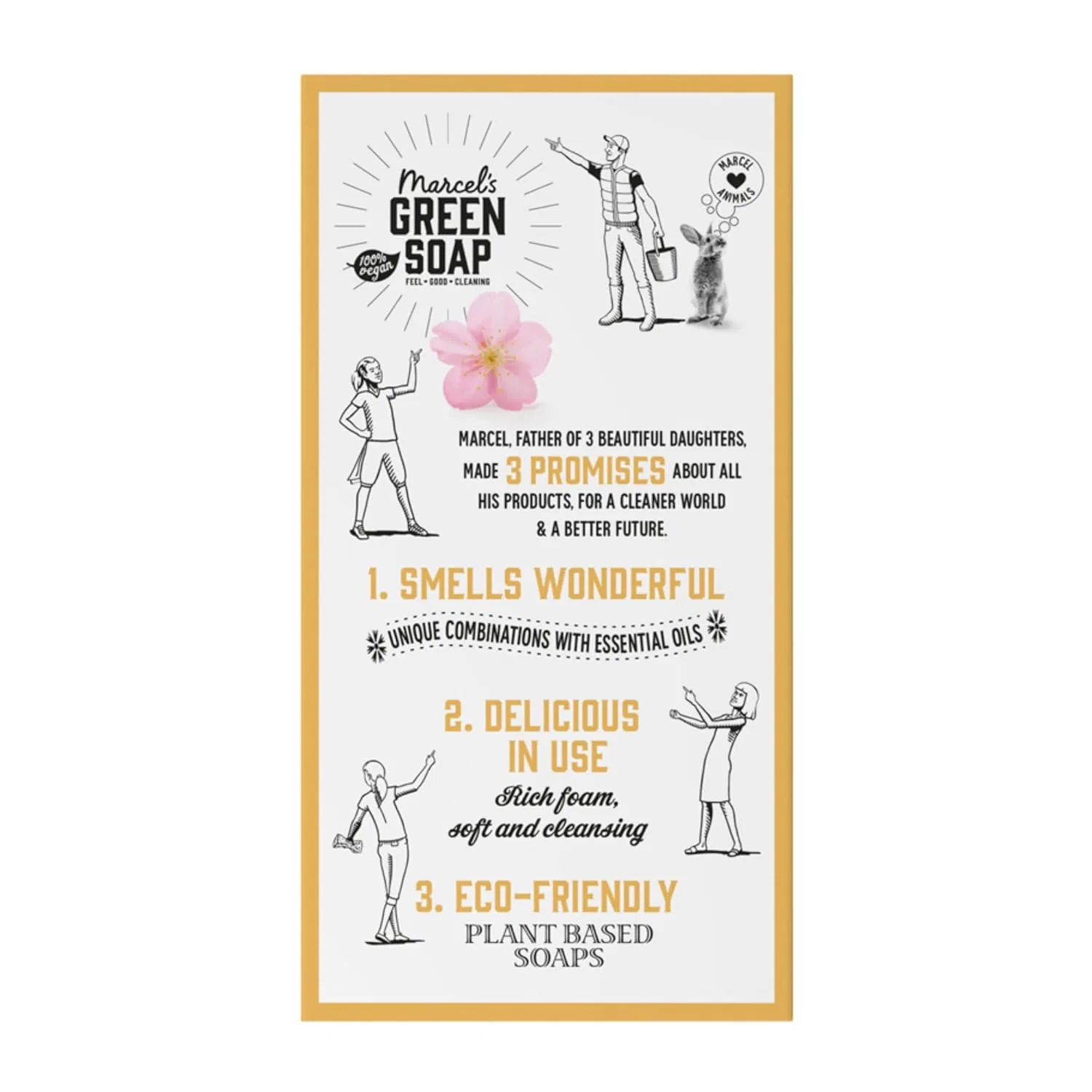 Душ-бар с ароматом ванили и вишневого цвета, Marcel's Green Soap, 150 г, Vanilla & Cherry Blossom — фото 2