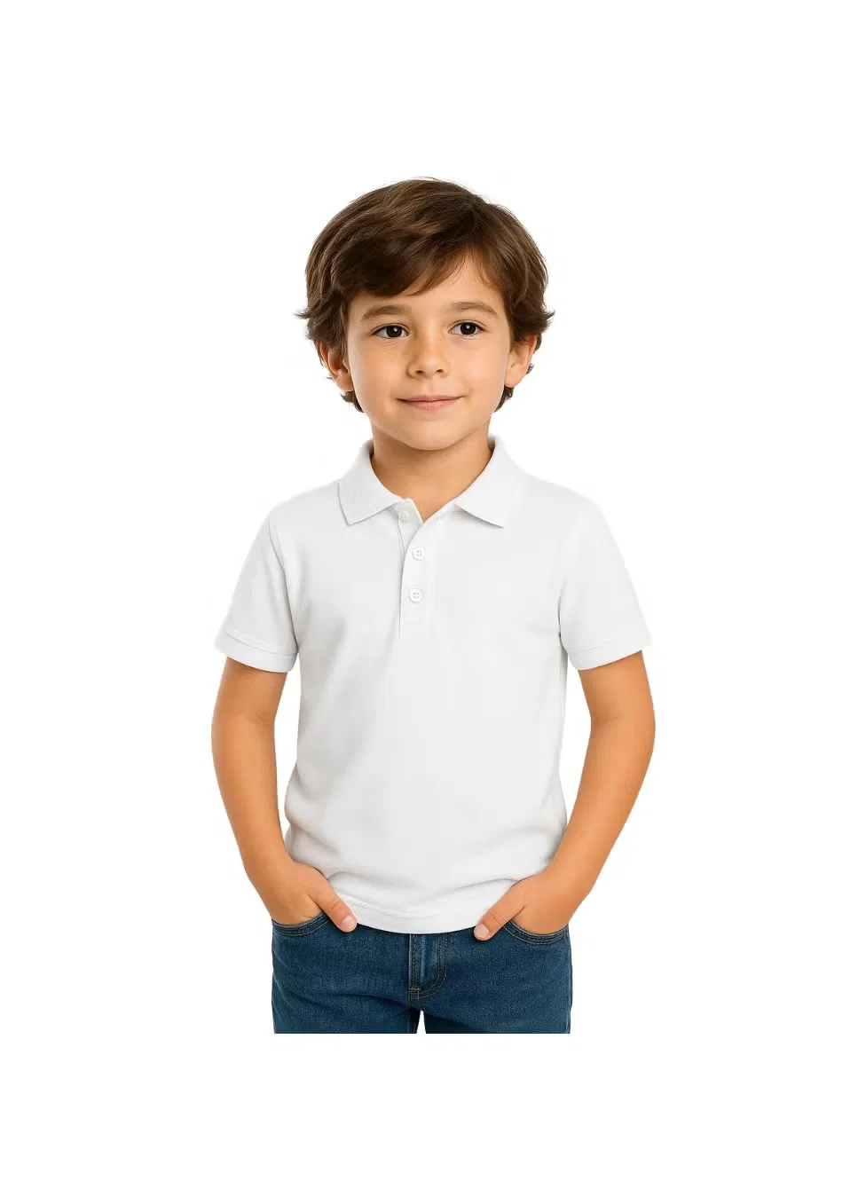 Футболка-поло хлопковая с коротким рукавом Printshop4Me, белый