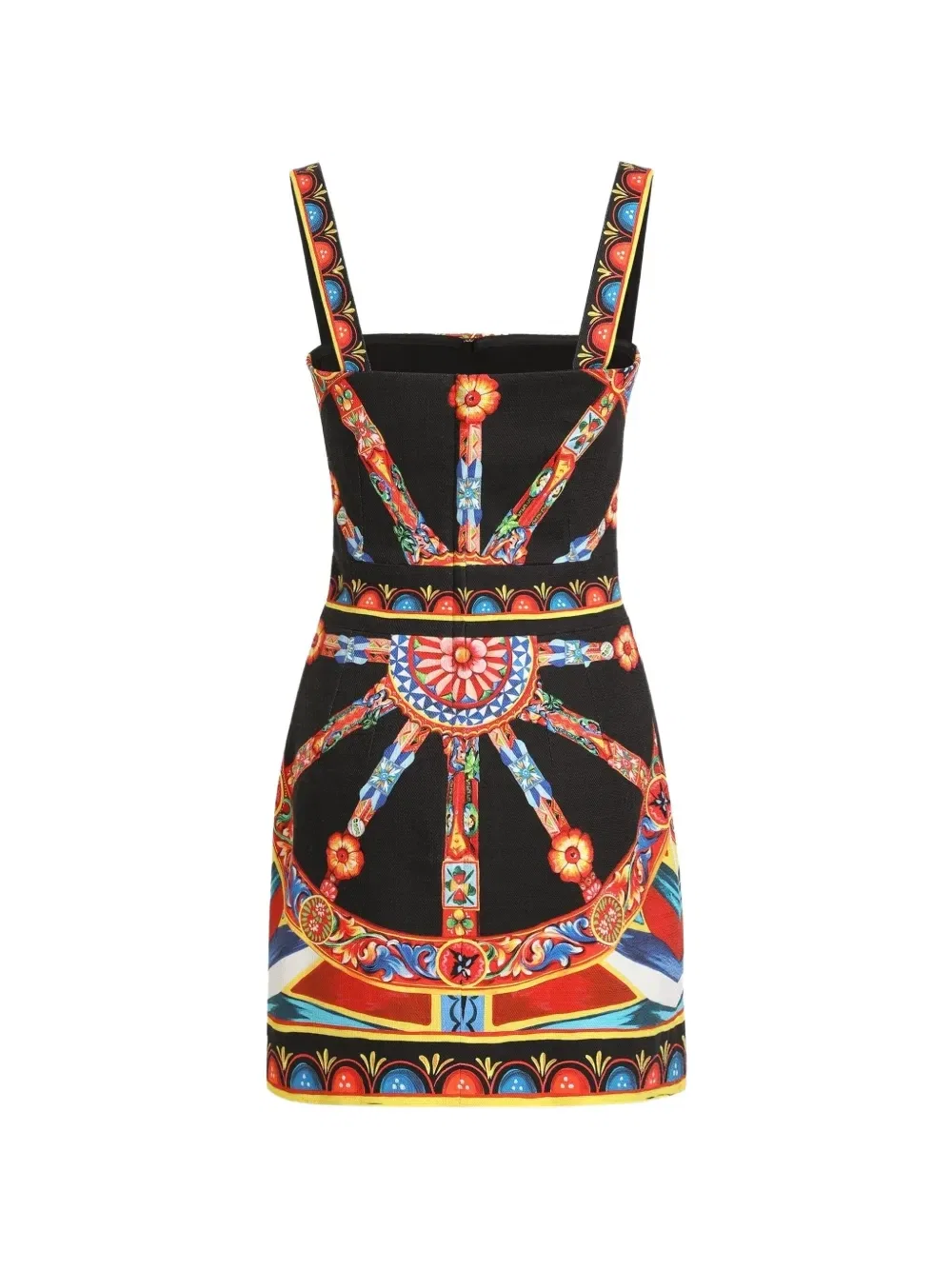 Короткое платье с принтом Carretto Dolce & Gabbana, черный — фото 2