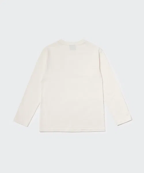 Детское футболка с длинным рукавомRelaxed Crew Neck Long Sleeve T-Shirt MUSINSA STANDARD KIDS, Cream — фото 4
