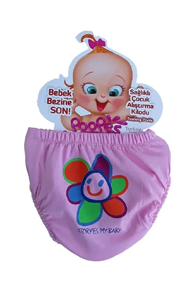 Детские трусики для девочек с принтом Poope'S, Fuchsia Yellow Pink — фото 3