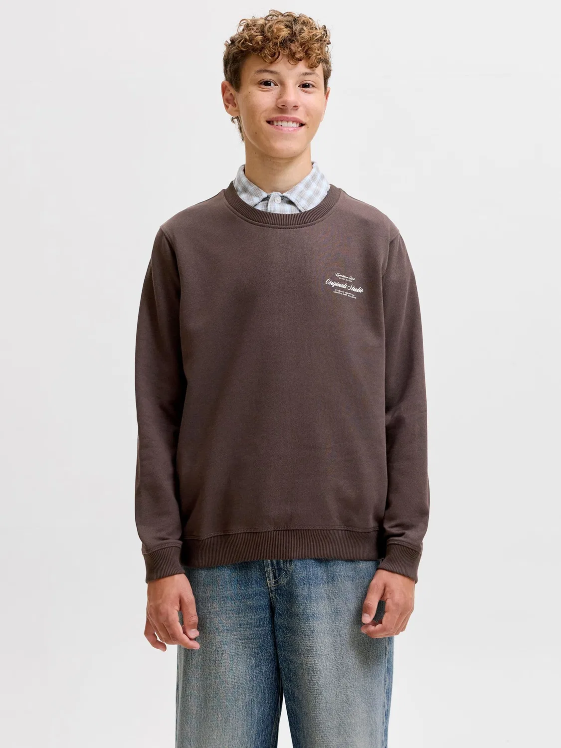 Свитшот с принтом Java Jack & Jones Junior, коричневый — фото 3