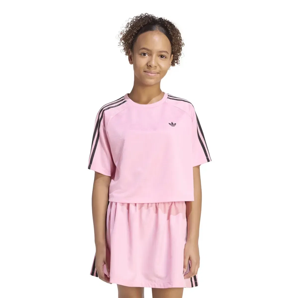 Детская футболка для девочек свободного кроя с принтом Adidas Originals, Rosa