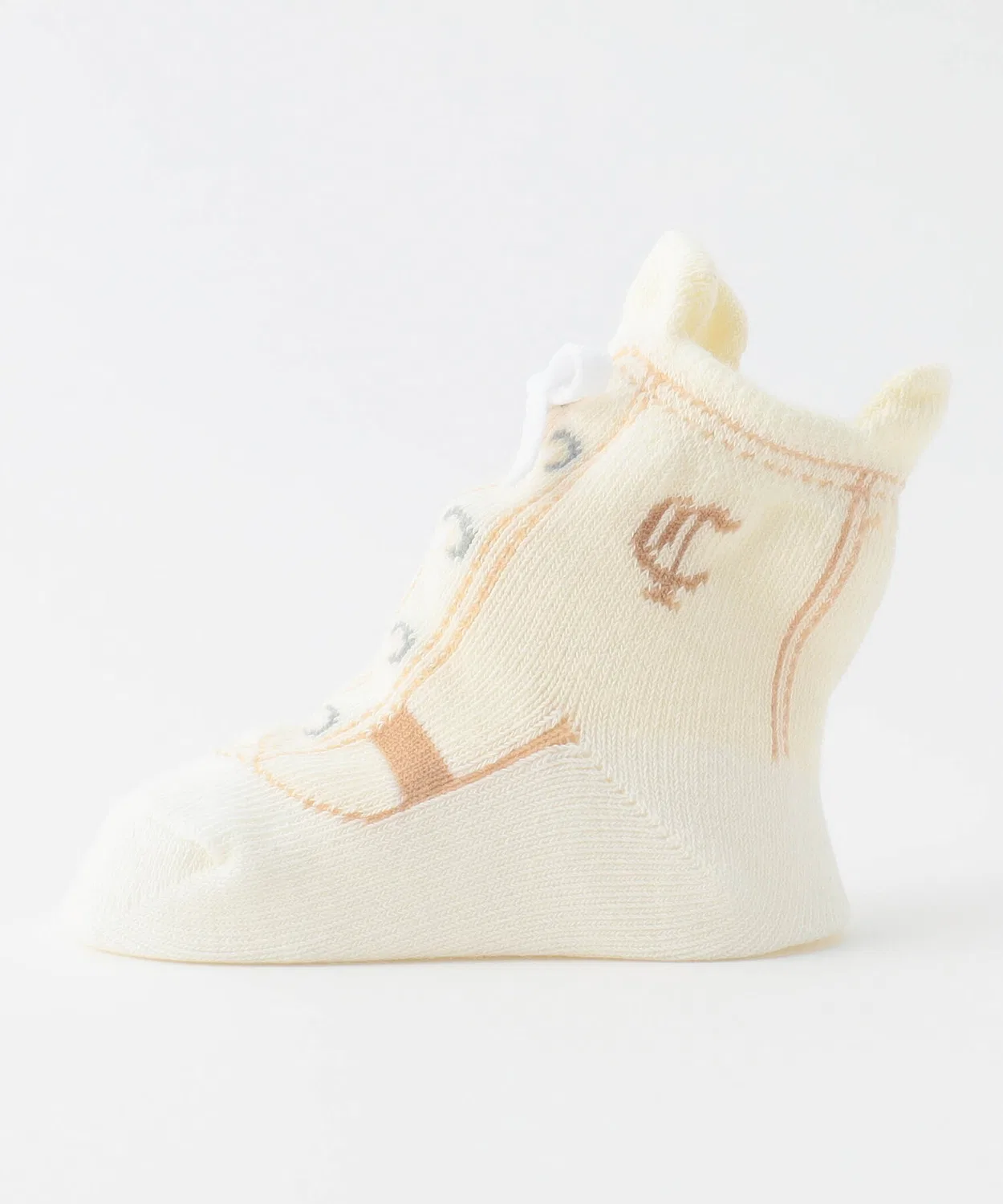 Детские носки с принтом кроссовок, модель Sneaker Print Cup Socks COMME CA ISM, Ivory