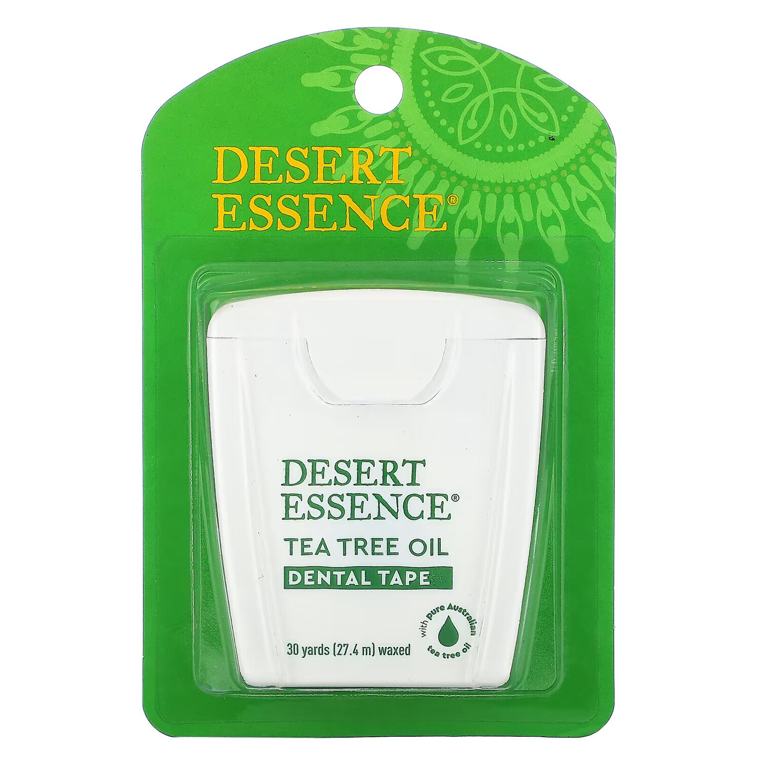 Desert Essence, Зубная лента с маслом чайного дерева, покрытая воском, 30 ярдов (27,4 м) — фото 2