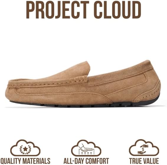 Мужские тапочки Project Cloud из 100 натуральной кожи с стелькой из пены с эффектом памяти - нескользящие и легкие тапочки для дома и улицы для мужчин (Oswin), Chestnut Suede — фото 3