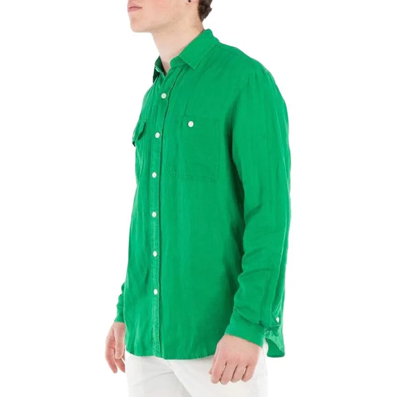 Мужская рубашка с длинным рукавом Green Polo Ralph Lauren — фото 4