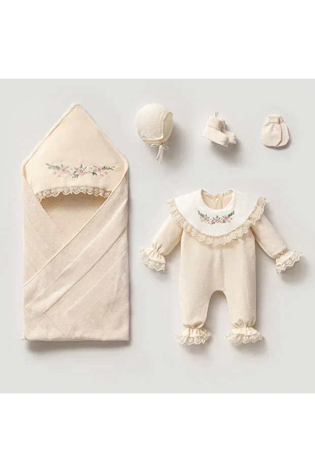 Детский комплект для выписки с вышивкой Flower Love Flower Momercy, Beige