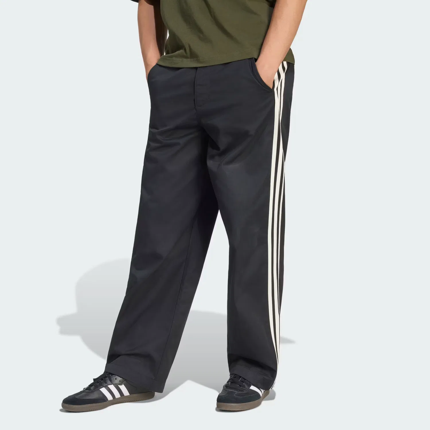 Мужские брюки со складками 3 Stripes Pleated Pants Adidas Originals, черный