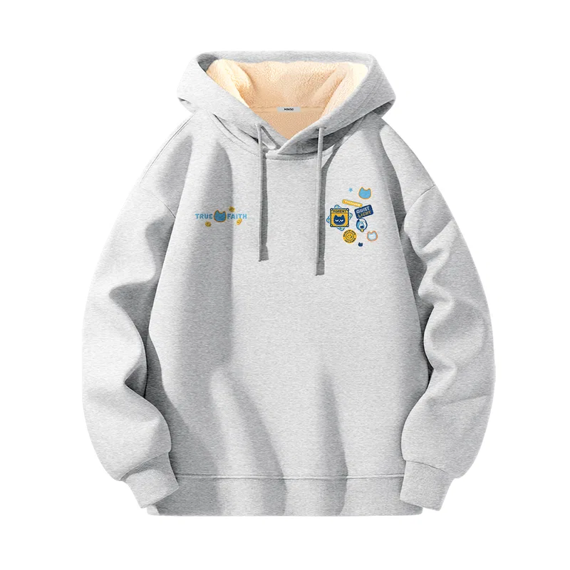 Свитшот Детский Miniso, Цвет Thermal Sherpa Dark Gray (Mb Purple Charm Sparkling Chest Logo) — фото 3