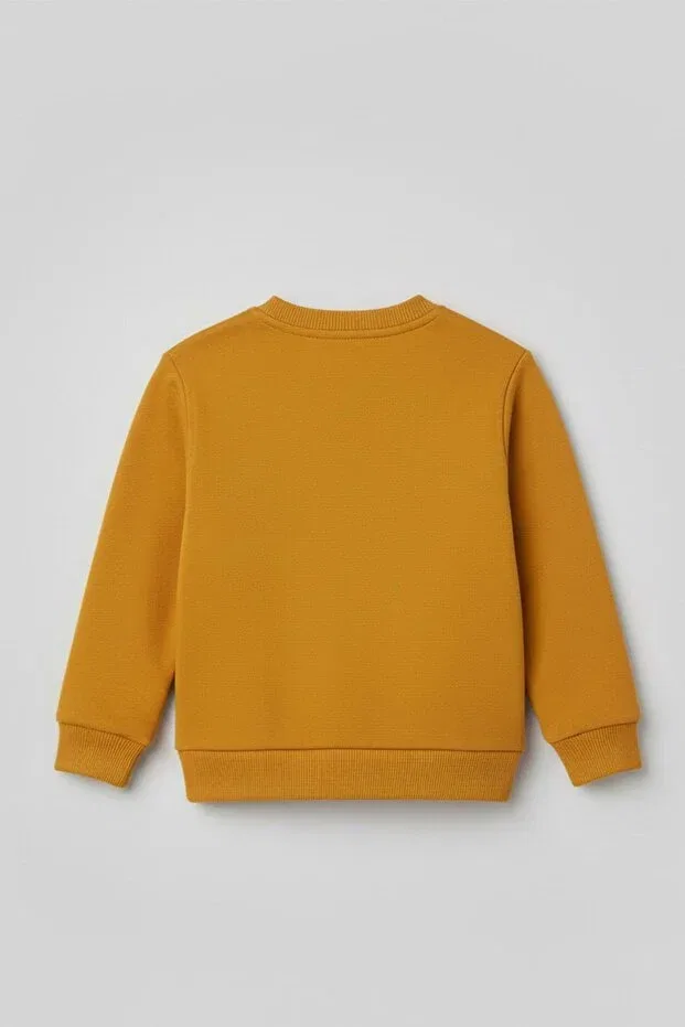 Детские свитшот для девочек с отделкой стежками Mustard Luess, Hardal Sari — фото 4