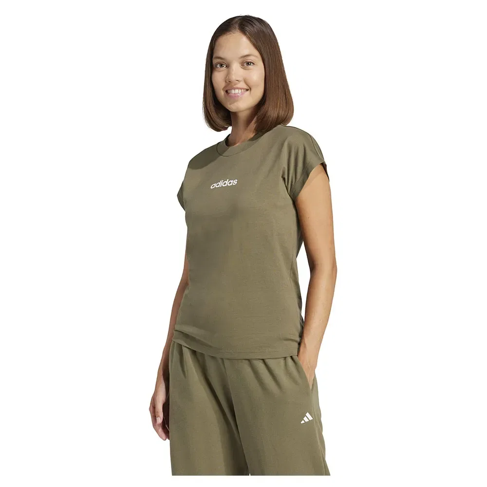 Футболка с коротким рукавом Essentials Linear Adidas, зеленый