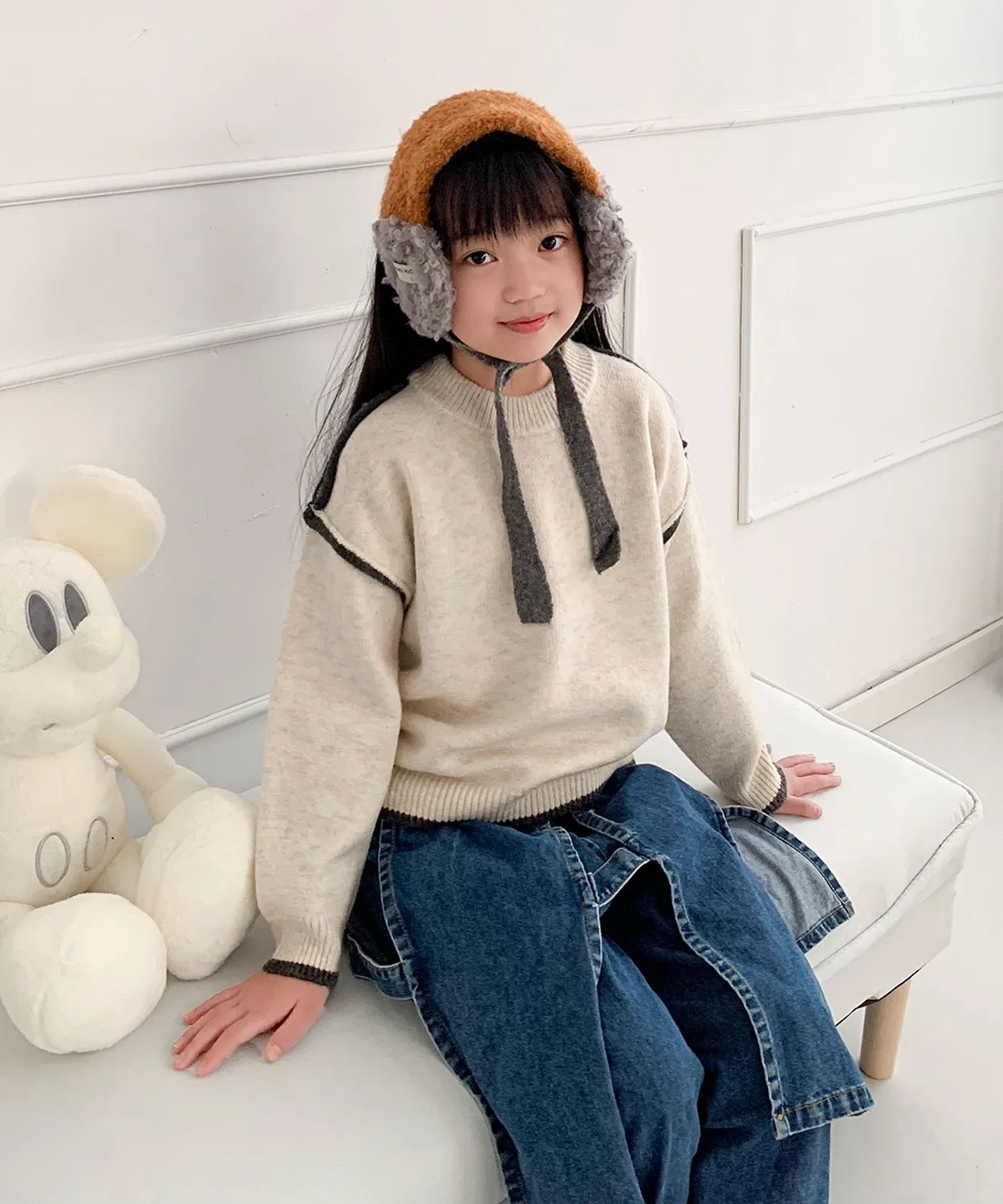 Детский пуловер с длинным рукавомaimoha, Off White