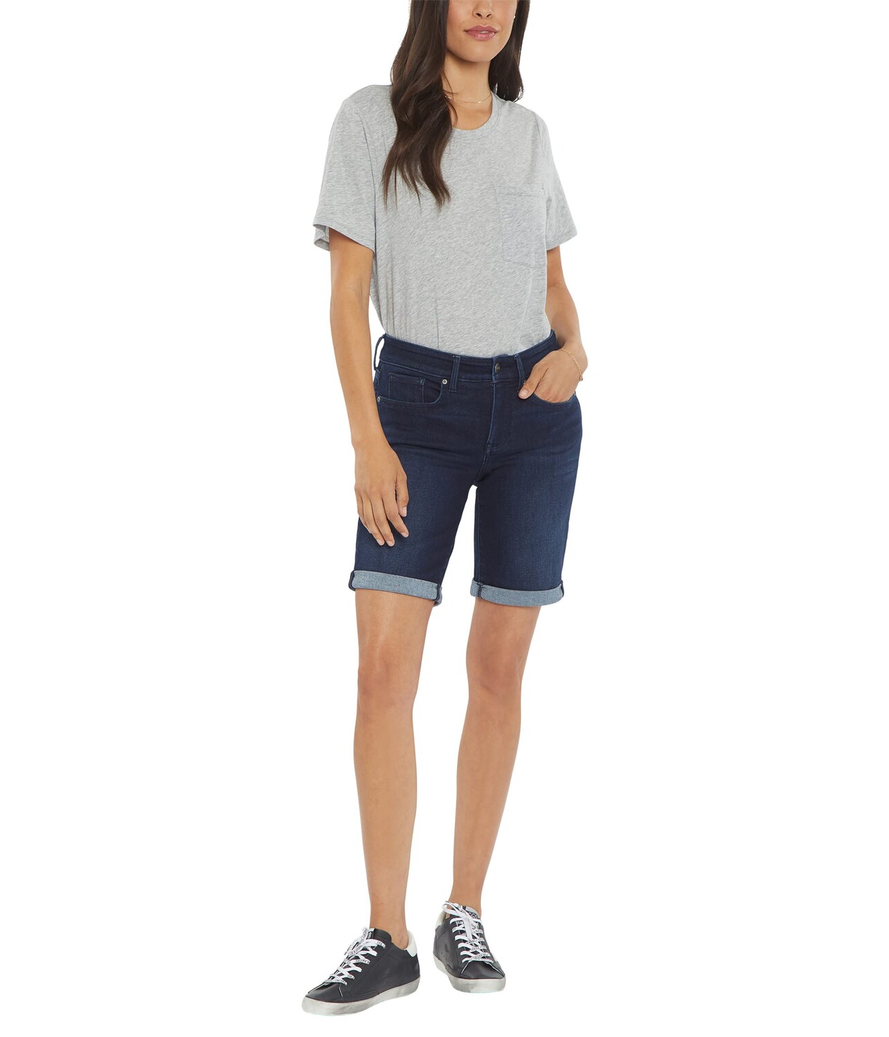 

Шорты NYDJ, Ella Shorts Cuffed w/ Heart Embroidery in Rapture