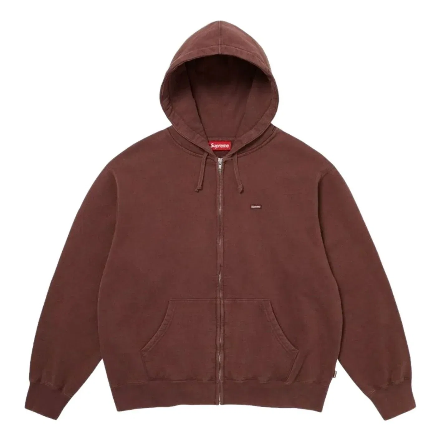 Мужское худи FW26 Small Box Zip Up Hooded Sweatshirt 'Brown' Supreme, коричневый