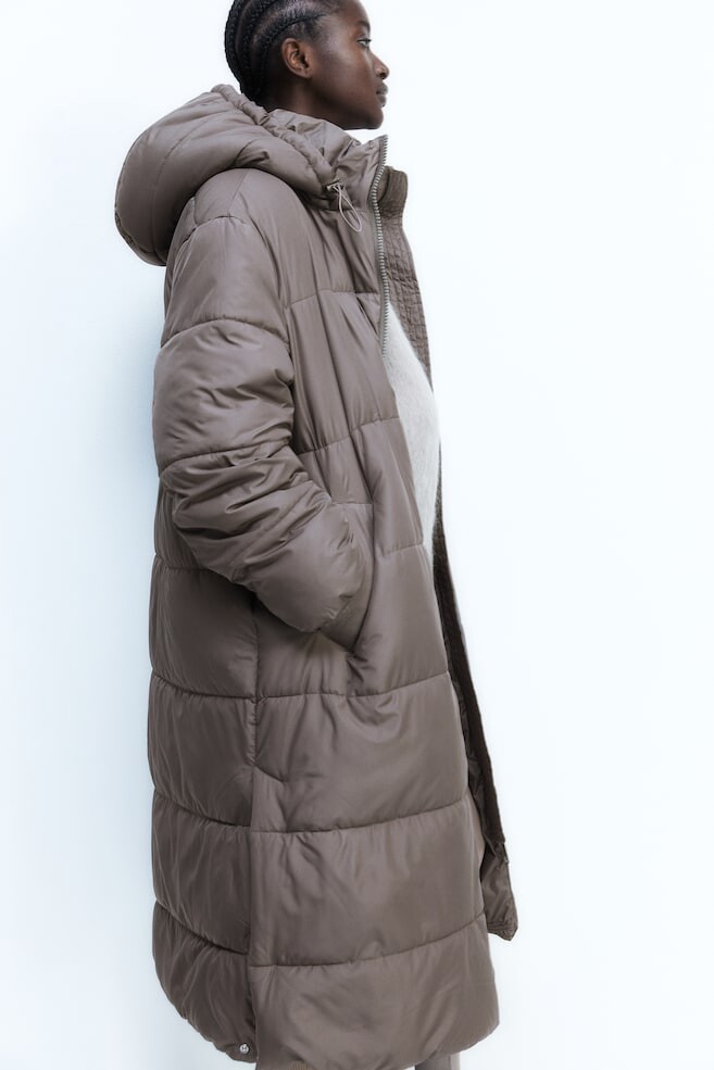 

Пуховик Mama с капюшоном H&M, коричневый