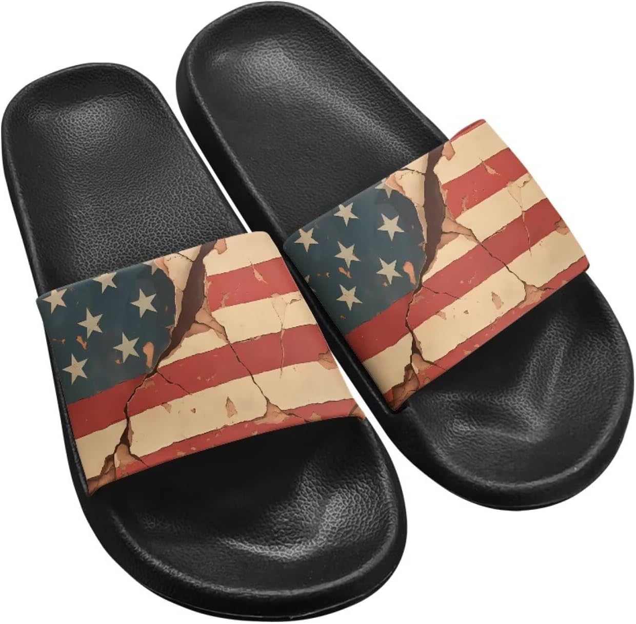 

Сандалии-шлепанцы Jrysaedy для женщин и мужчин, ультракомфортные, восстанавливающие форму, мягкие летние пляжные тапочки, Vintage American Flag