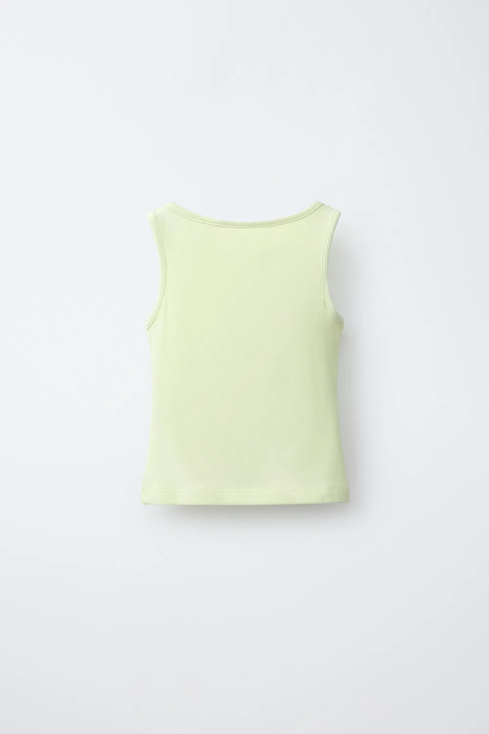 Однотонный топ из смеси модала ZARA, Lime — фото 2