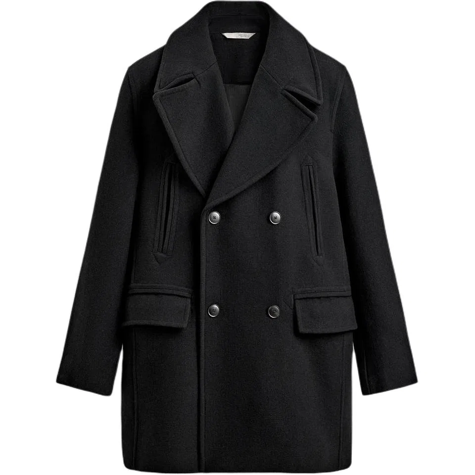 Мужское пальто Black Moderate ZARA, Black