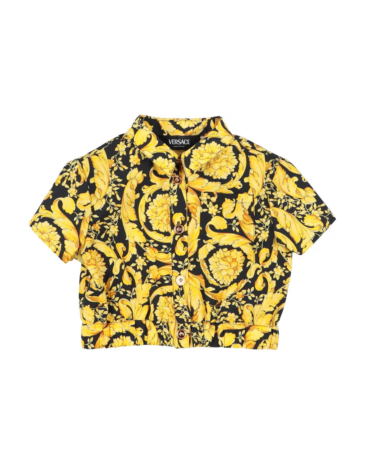 Детская рубашка для девочек с жаккардовым узором Versace Young, желтый