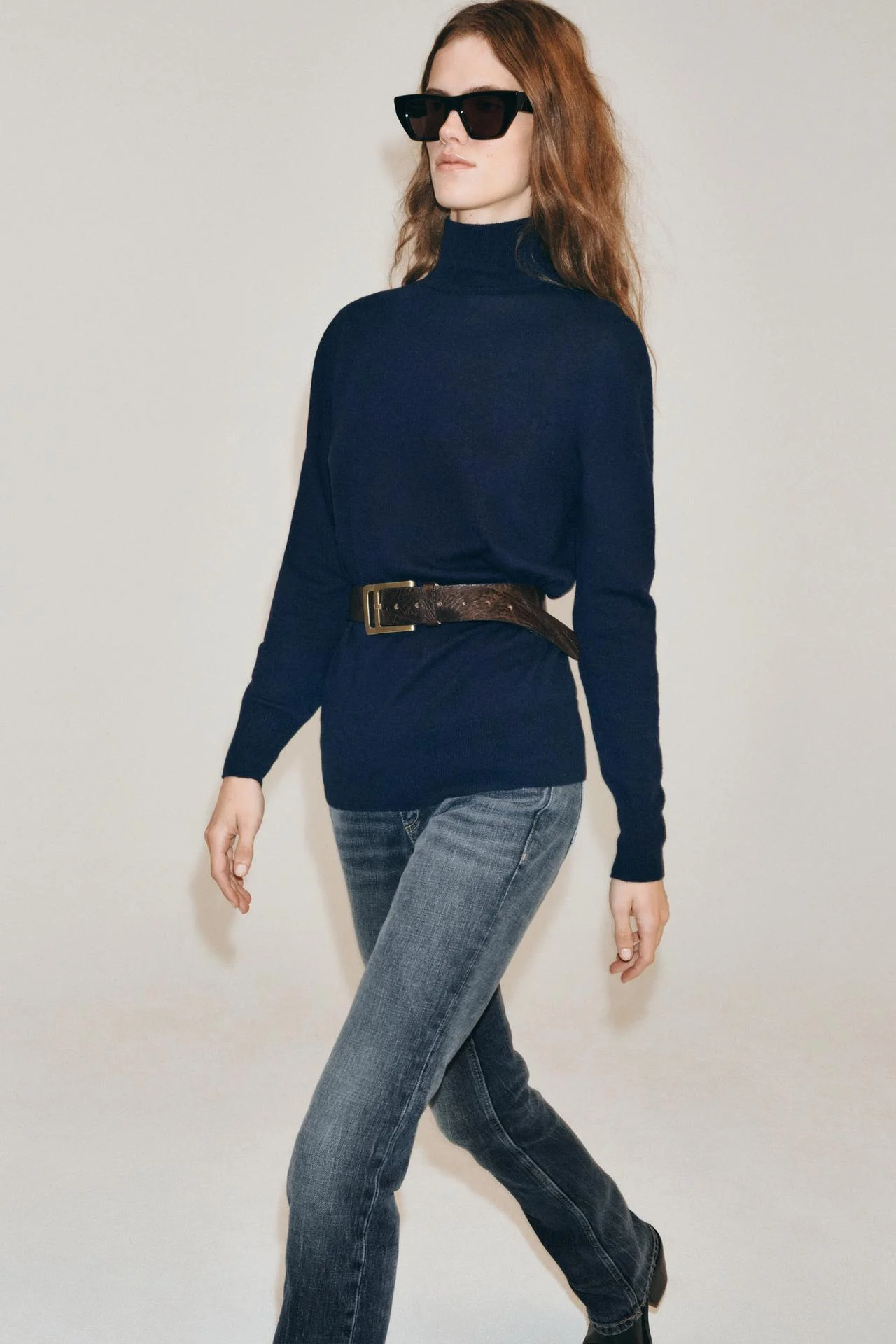 Джемпер Zara 100% Lana Extrasuave, темно-синий — фото 2