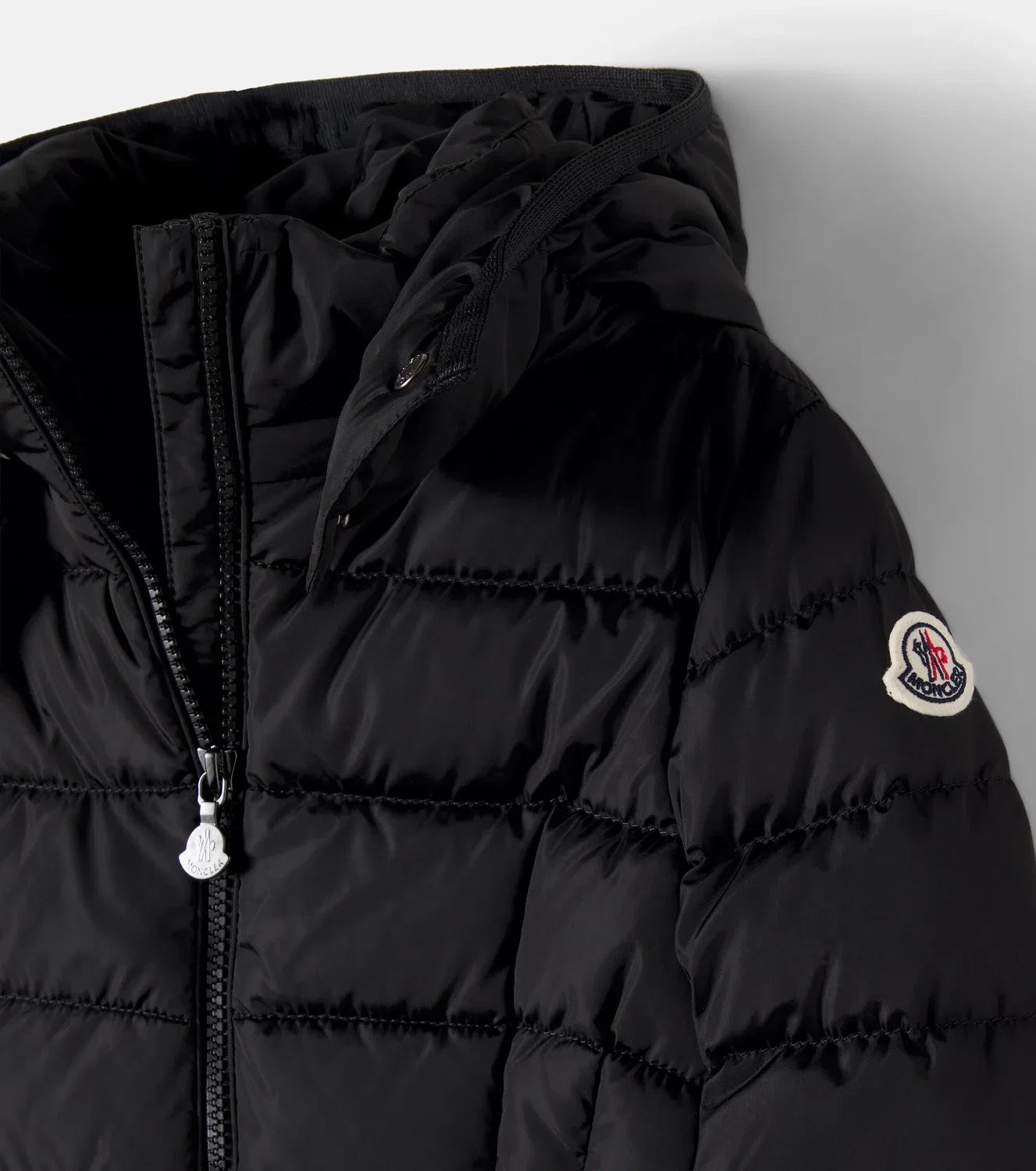 Пуховик с двухсторонней молнией Moncler Enfant, черный — фото 4