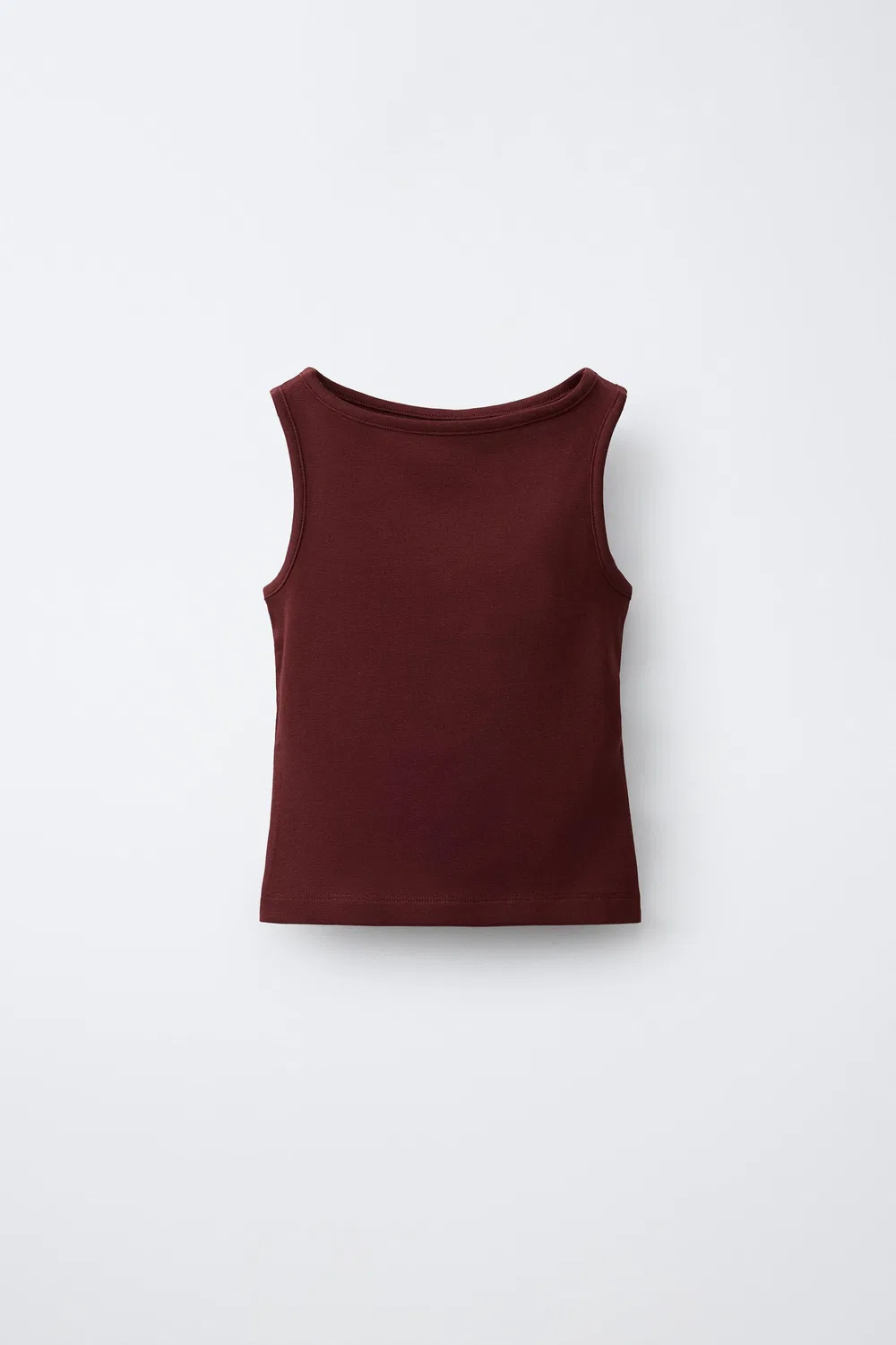 Однотонный топ из смеси модала ZARA, Burgundy