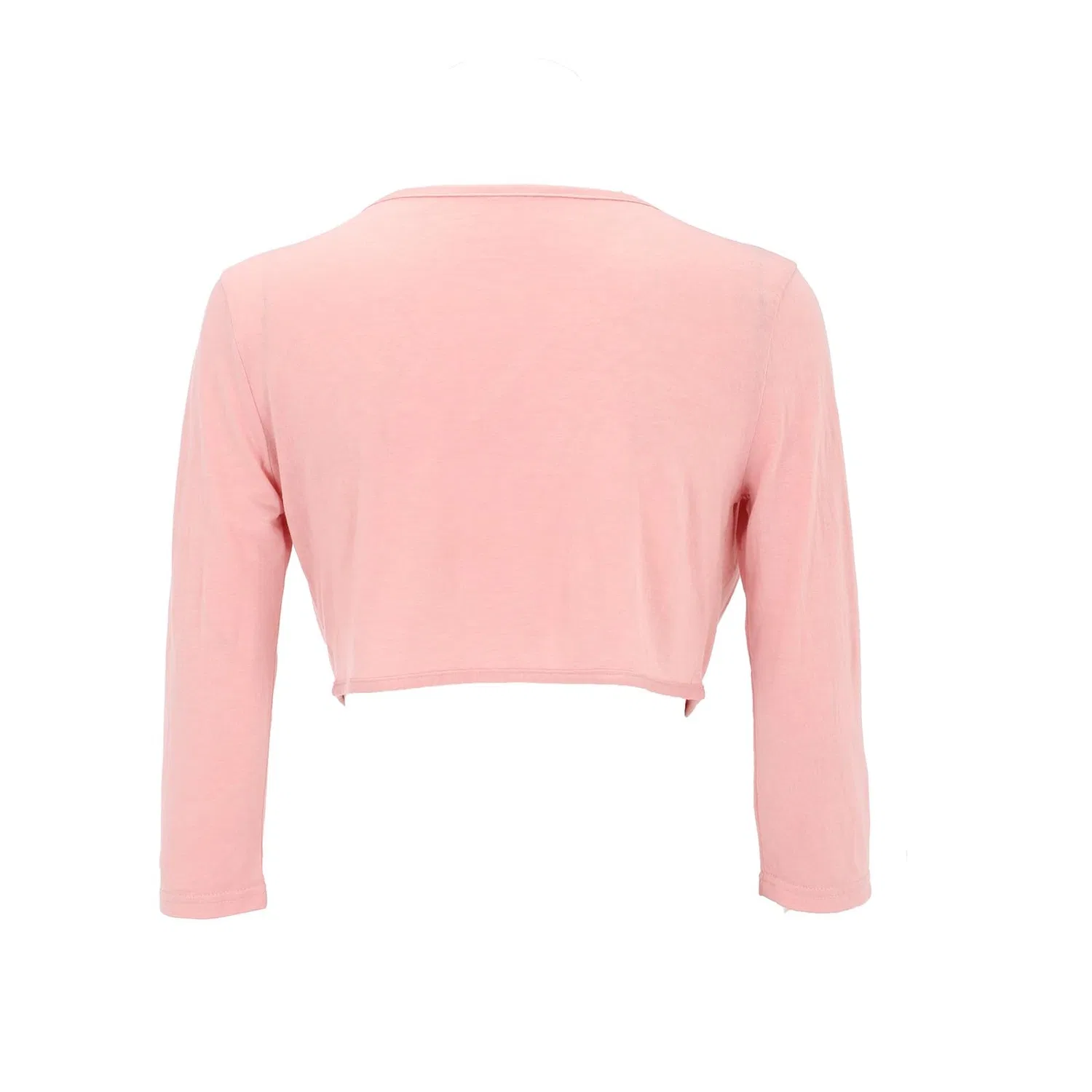 Женское легкое кружевное болеро с завязкой и рукавом 3/4, Pink — фото 3