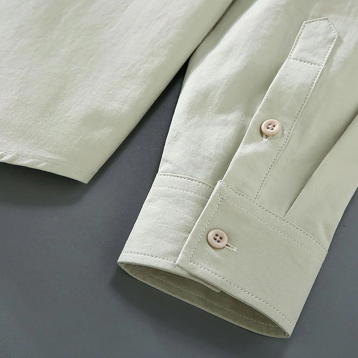 Мужская рубашка с длинным рукавом, slim fit, светло-зелёный — фото 4