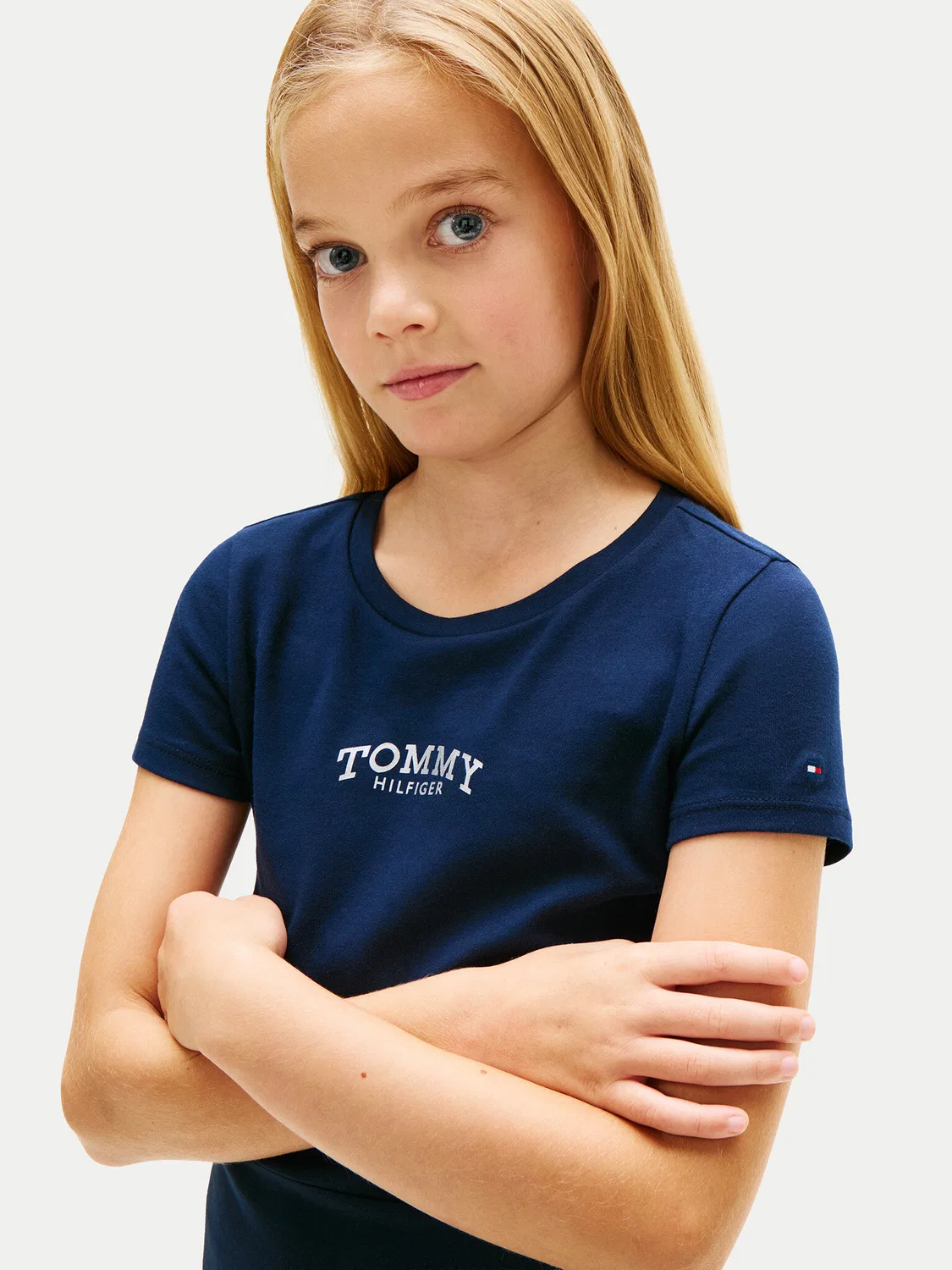 Повседневное платье стандартного кроя для девочки Skater Tommy Hilfiger, темно-синий — фото 4