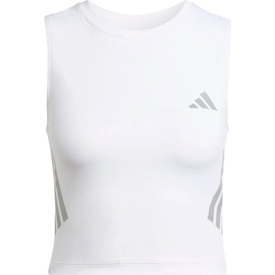 Женский топ-майка с принтом Iconic Running Crop Tank adidas Performance, Белый — фото 3