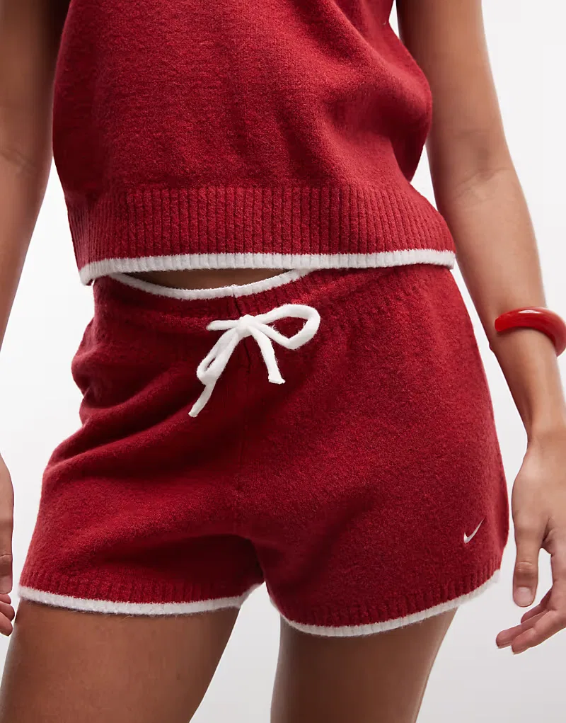 Вязаные шорты Nike, красный — фото 4