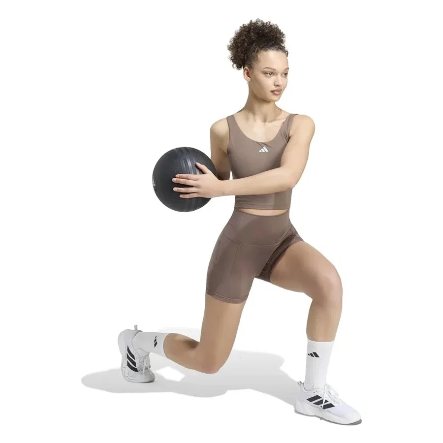 Женские леггинсы с технологией ADISOFT adidas, Коричневый — фото 4