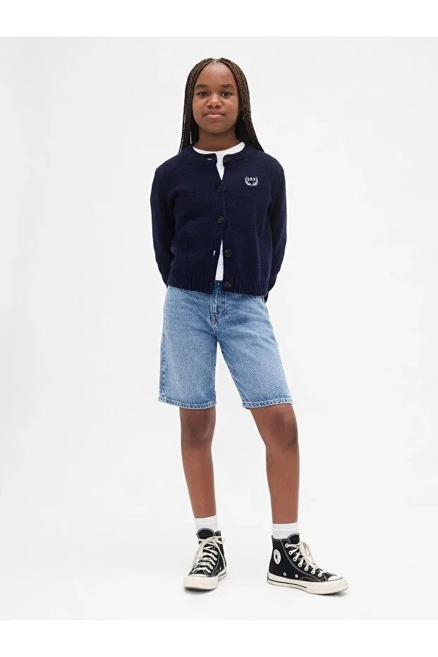 Детский кардиган для девочек с принтом Gap, Navy Blue-000 — фото 3